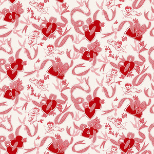 Cupids and Hearts 1021-28 Cream/Pink