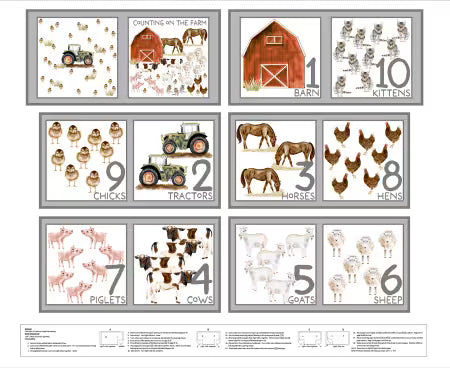 White Counting Book Panel 36 Inch repeat # BQ4390P-01