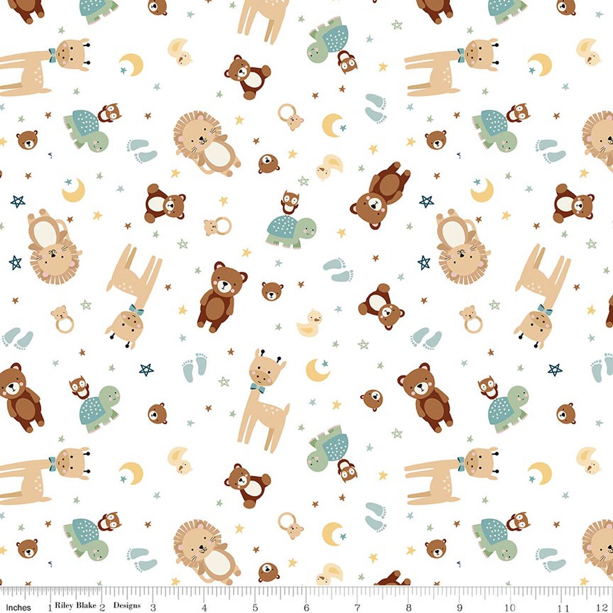 Flannel Baby Boy Animal Toss White F17500-WHITE