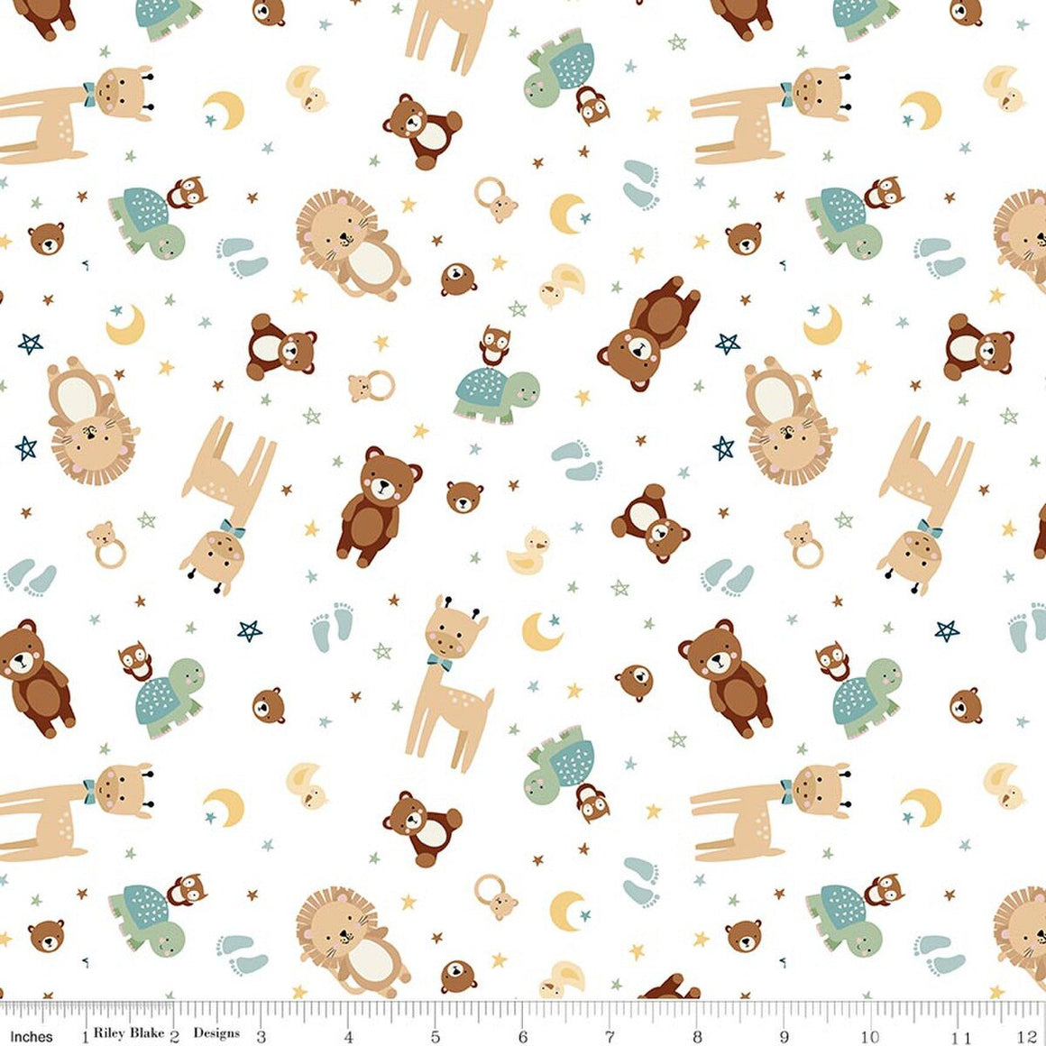 Flannel Baby Boy Animal Toss White F17500-WHITE