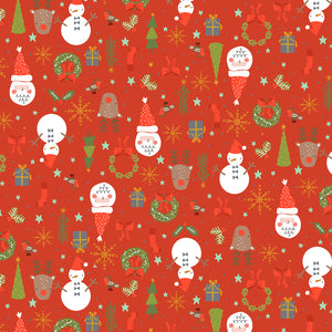 Christmas Lane - Jolly Good Time - Red Fabric RJ6140-RE1