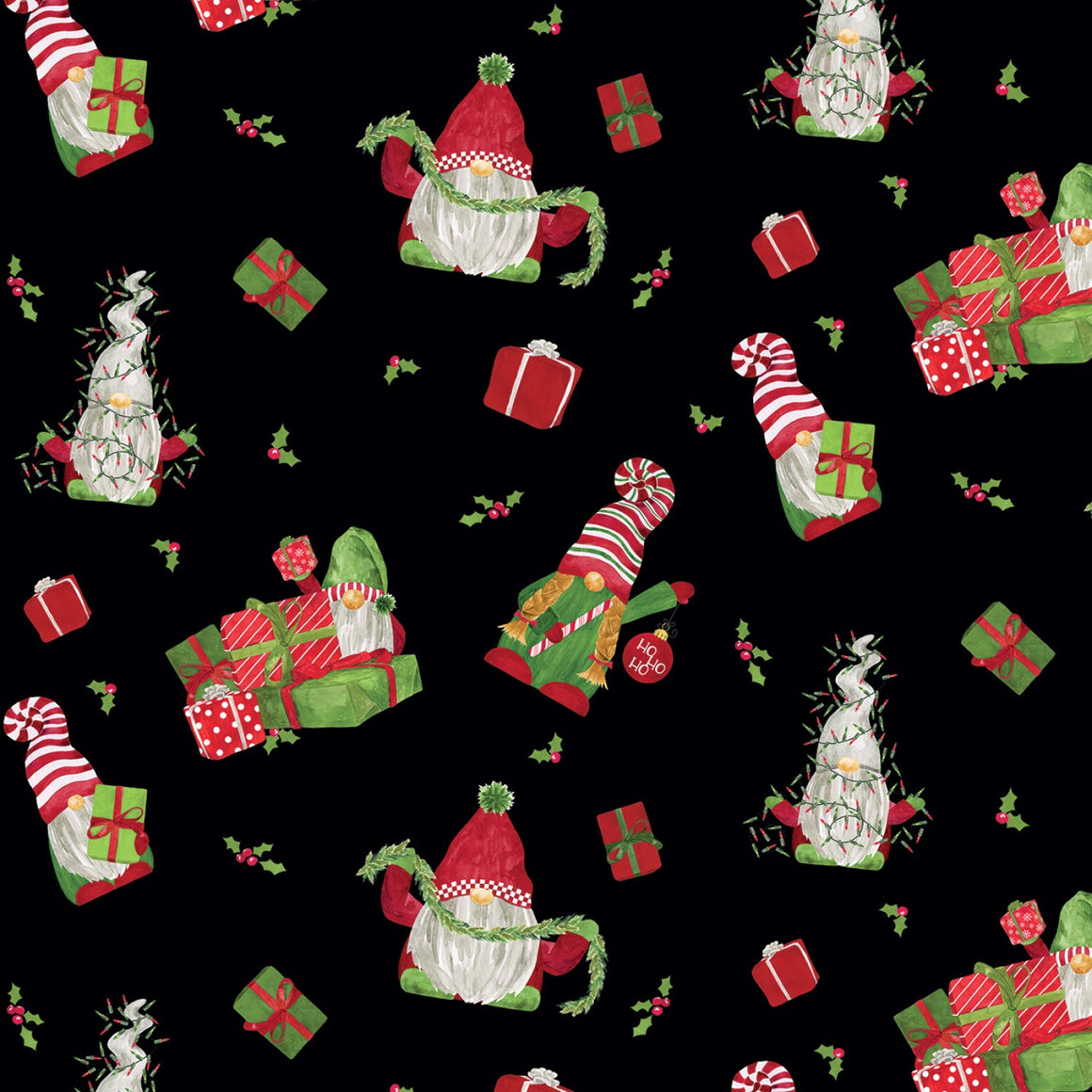 Gnome For Christmas Flannel Main Black - F10610R