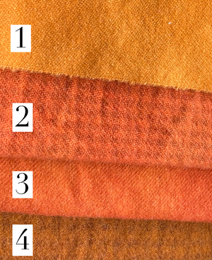 Orange Hand-Dyed Wool #1-4